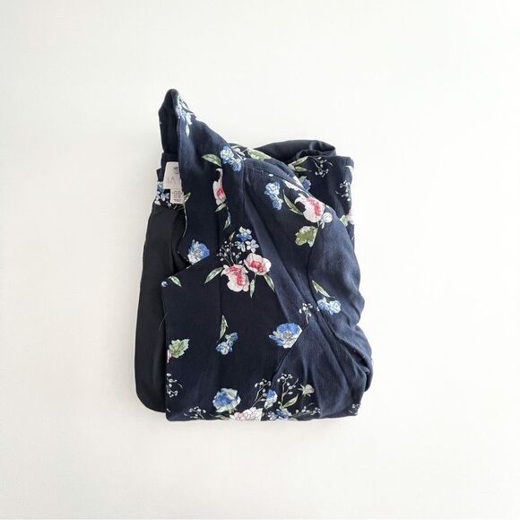 Lila Rose Floral Open Blazer Navy Blue Long Sleeve Women's XS Lined - Picture 9 of 9